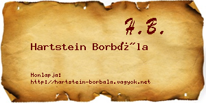 Hartstein Borbála névjegykártya